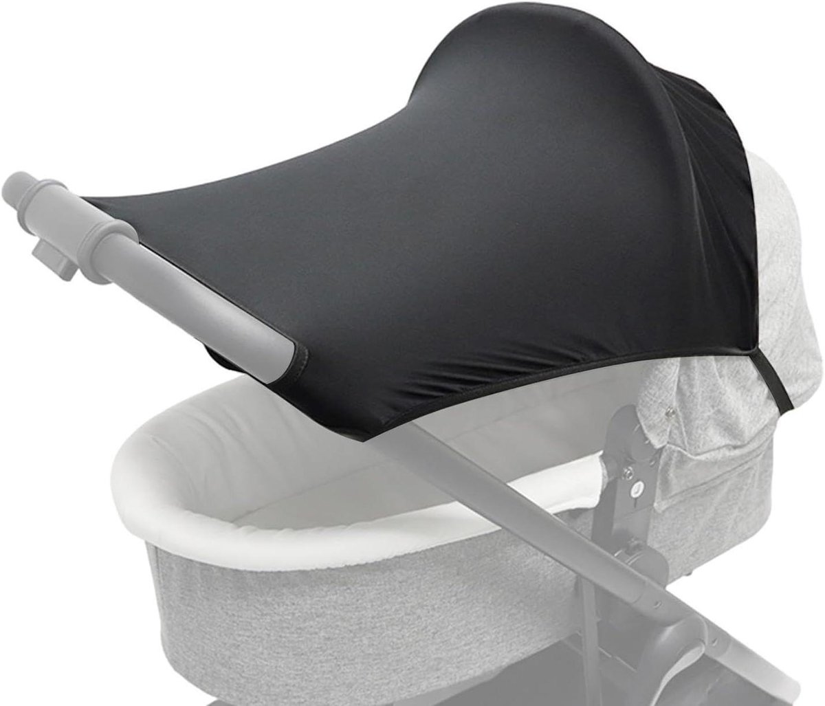 Kinderwagen Zonwering - Parasol Kinderwagen - Bescherming Tegen Zon - Verstelbare Schaduw - Universeel Inzetbaar - Zwart
