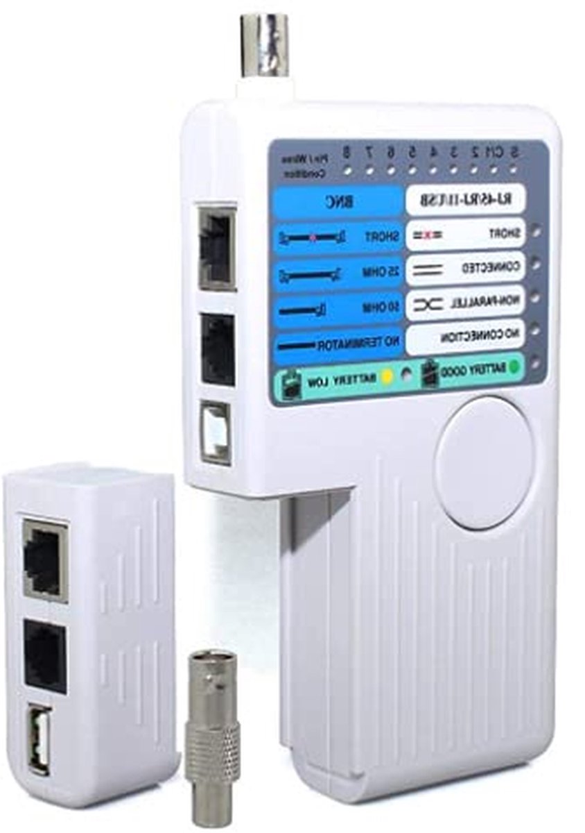 Netwerkkabel Tester - LAN Tracker - Kabels Testen - 4-in-1 Functionaliteit - Niet gespecificeerd - Zwart