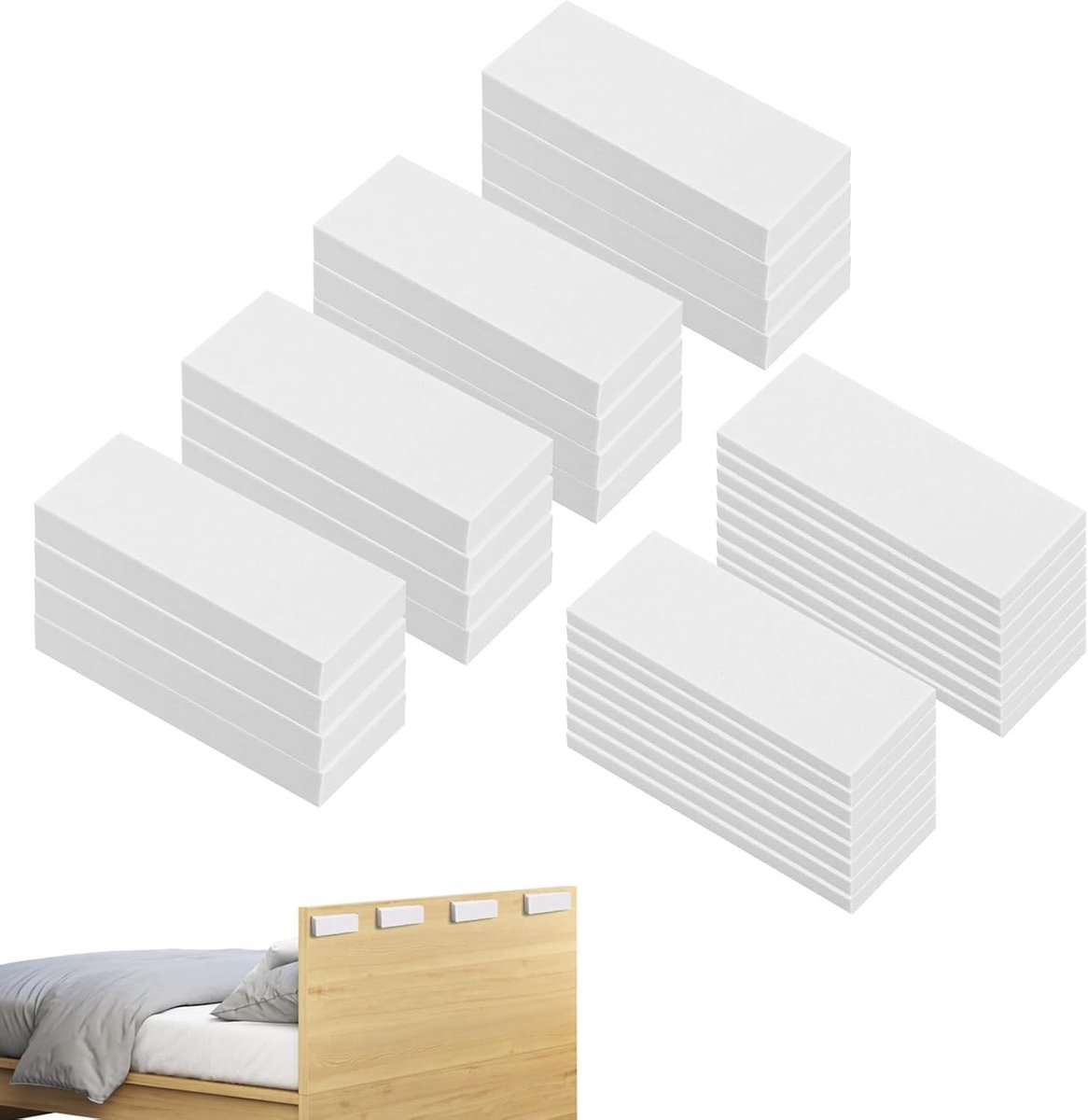 32pcs White Standoffs Wall 5mm and 15mm Spacers Wall EVA Foam Self Adhesive Wall Protector Bed Foam Buffer Headboard - ShopVlot