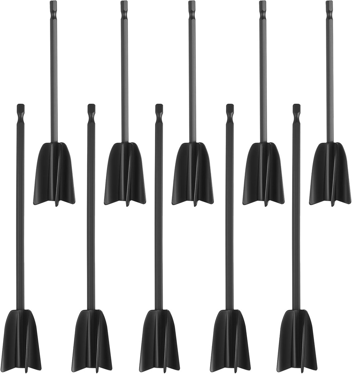 Hars Mixer Peddels - Verf Roerder Opzet - Epoxy Mengen - Vierbladig Ontwerp - 10 stuks - Zwart