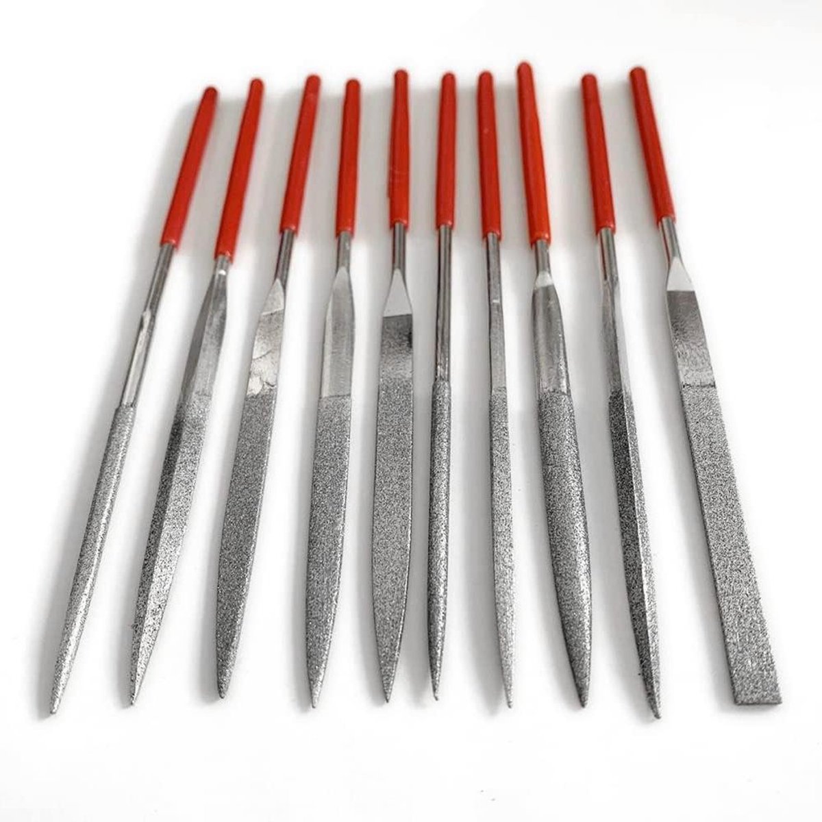 Diamantvijlen Set - Metaalvijlen Set - Metaal Bewerken - Hoge Hardheid Diamant - 160 mm Lengte - Grijs