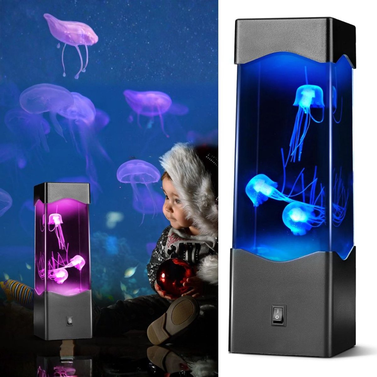 Zavio® Kwallen Lamp - Jellyfish Lavalamp - Nachtlampje