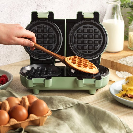 Giles & Posner Dubbele Mini Wafelmaker - Antiaanbakplaten van Giles & Posner — afbeelding 5