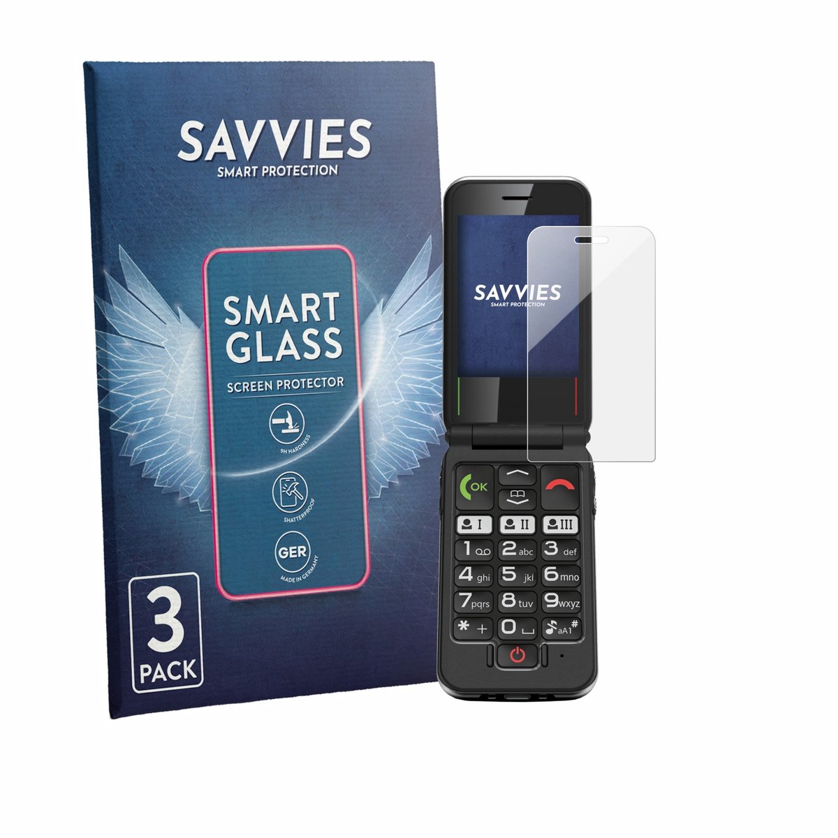 3 Stuks Savvies Screenprotector - geschikt voor Emporia Joy LTE - beschermfolie glas transparant