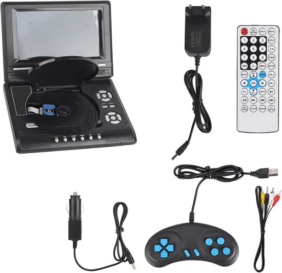 Draagbare DVD Speler - Mini HD Player - Films Kijken - 270 Graden Draaibaar - 7 Inch Scherm - Zwart — afbeelding 4