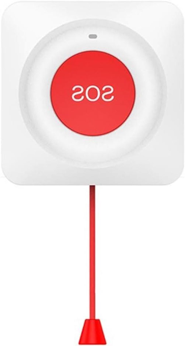 Slimme SOS-Knop - Noodknop Verzorger - Veiligheid Thuis - Draadloze Pager - 9 x 8 x 3 cm - Rood Wit