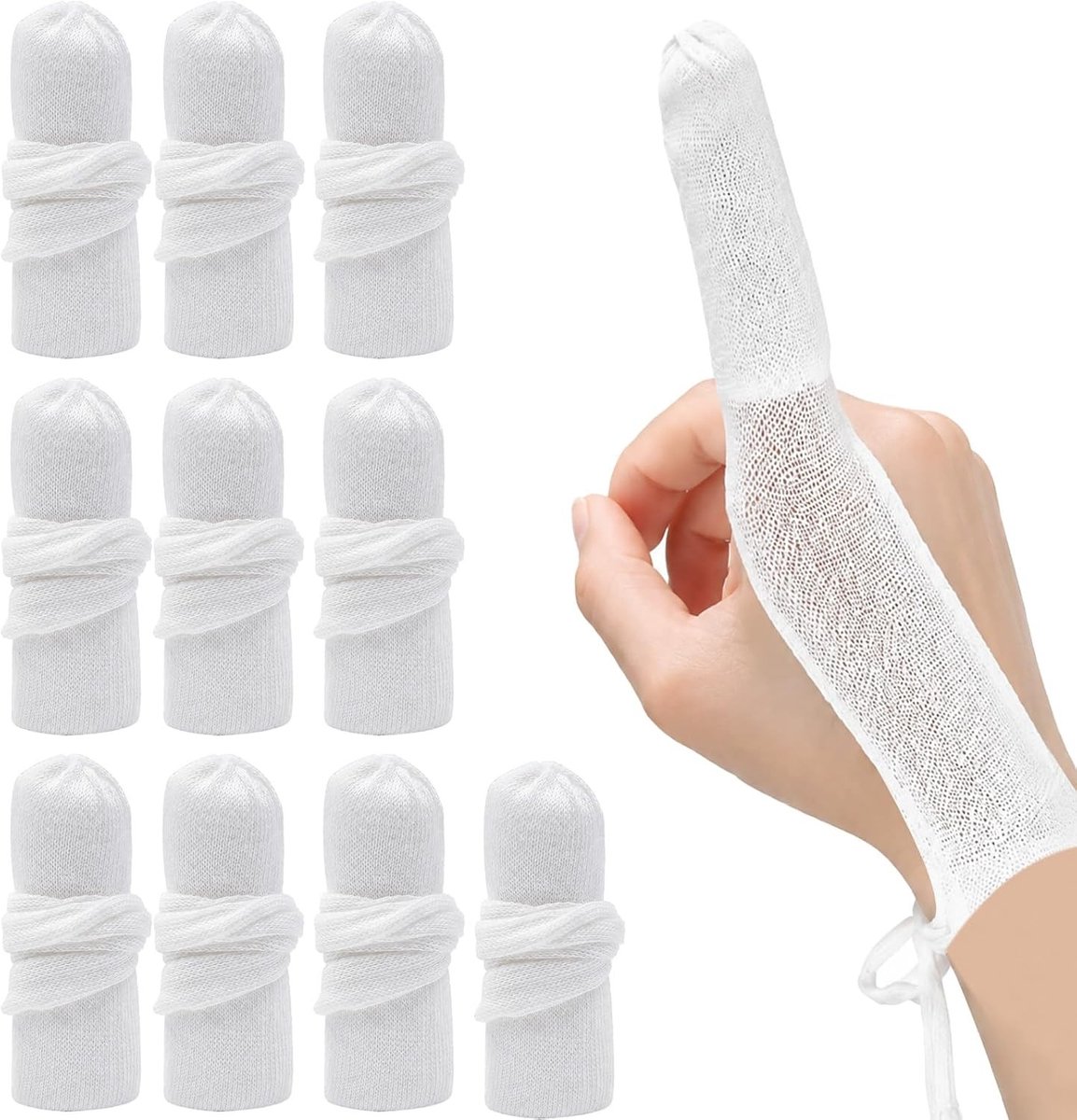 Elastische vingerbandages voor letselbescherming, 10 stuks, ideaal voor werk en keuken, 3 x 8,5 cm