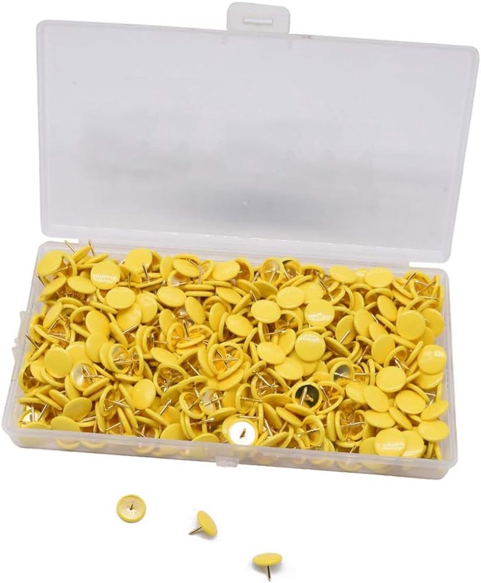 Pack of 500 Thumbnails Colored - 10 x 9 MM Thumbnails Push Pins for Wall Maps, Photos - Various Colors - ShopVlot