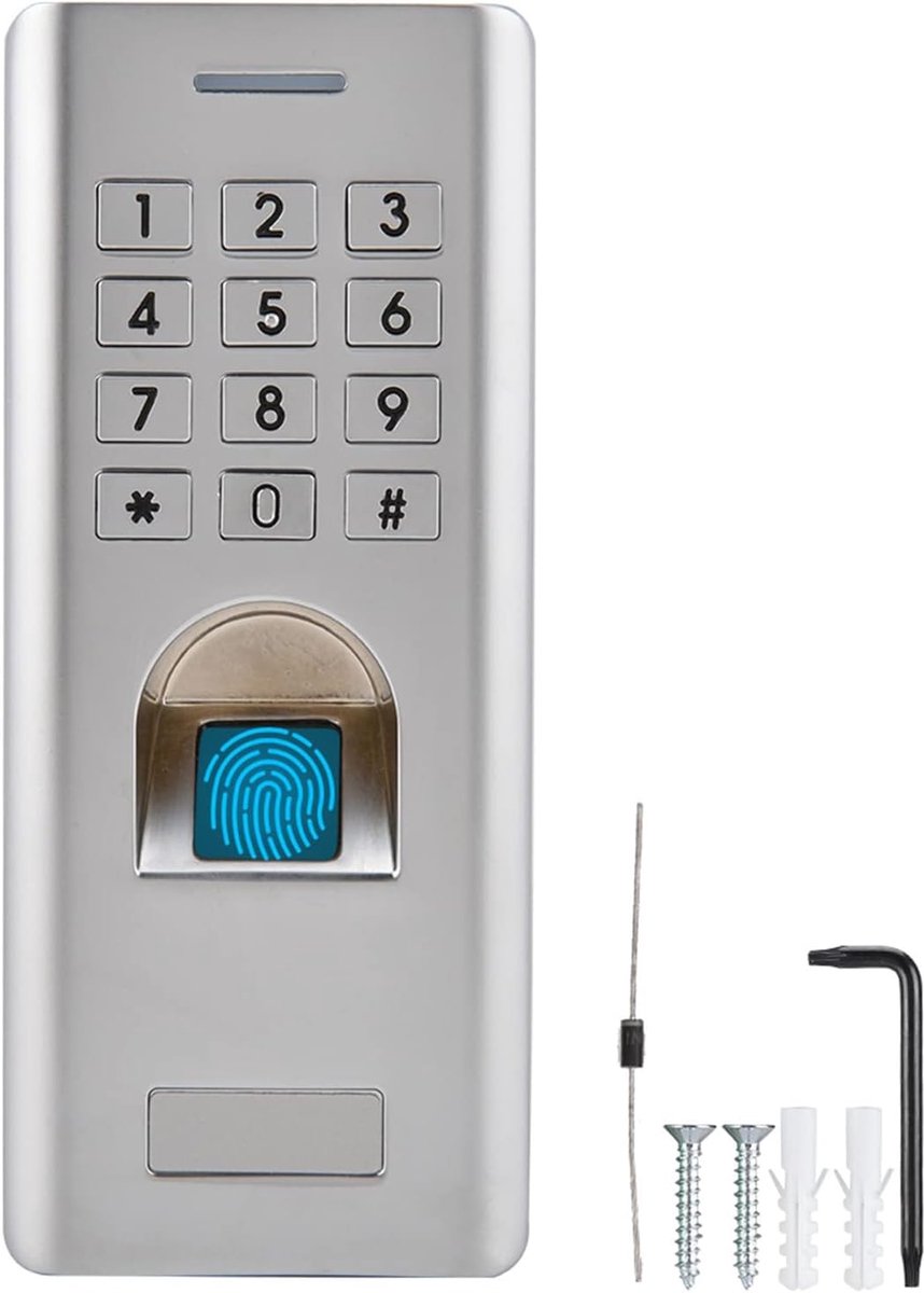 SnelShoppen - Vingerafdruk Biometrisch Toegangscontrolesysteem Met Wachtwoord Toetsenbord - Veilig Deur Access Voor Thuis, Kantoor - 1000 Vingerafdruk