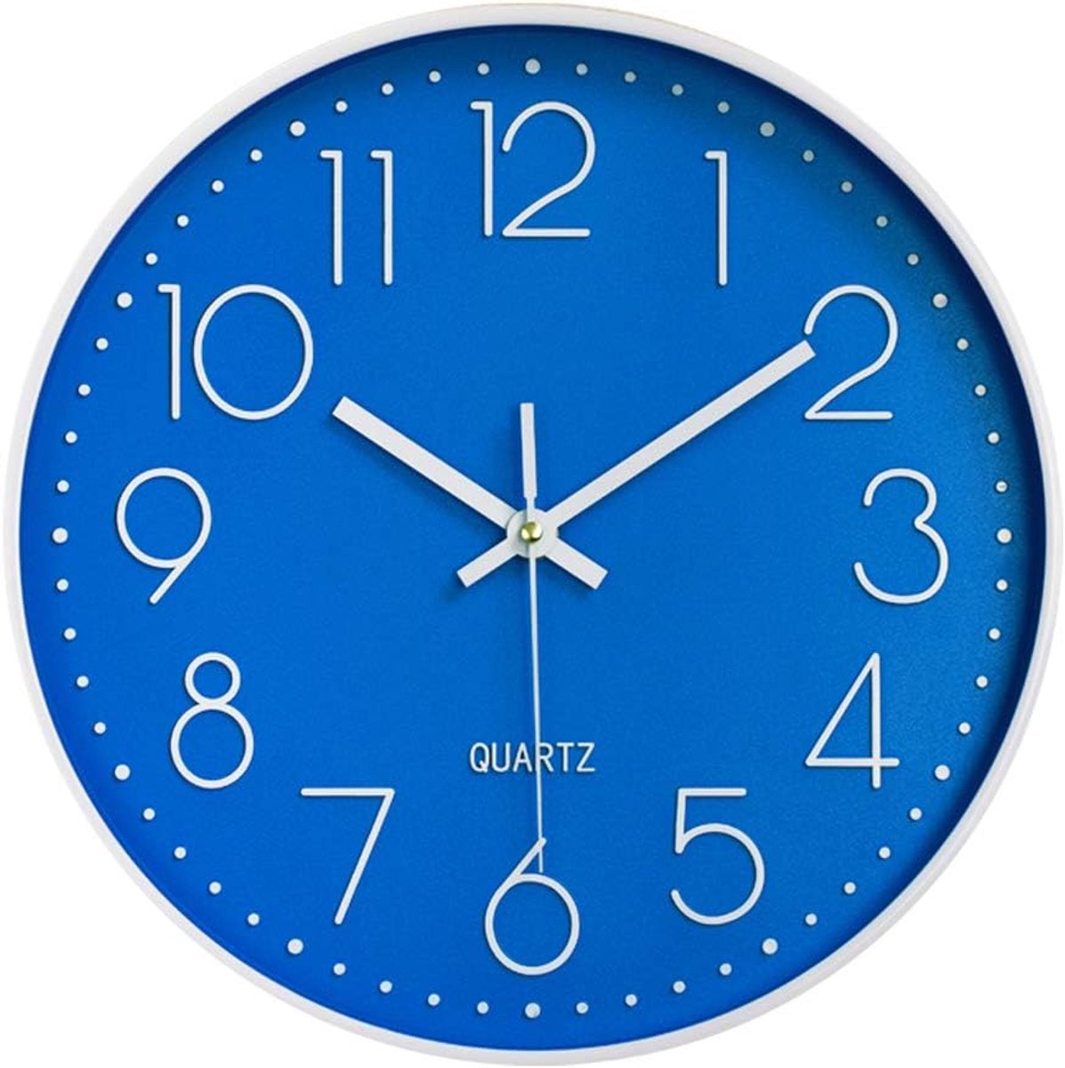 SnelShoppen - Moderne Wandklok 30 cm Stille Quartz Beweging Keuken Wandklok Blauw voor Kantoor, Klaslokaal, Woonkamer, Slaapkamer