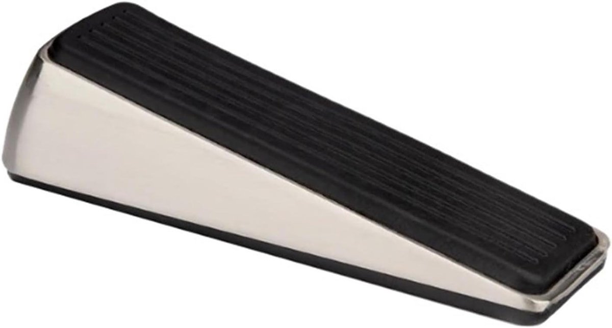 Deurstopper - Deurwig - Voorkom Dichtslaan - Nagelvrij - 50 Gram - Geborsteld zilver