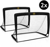 Umbro Pop-Up Voetbaldoel Set van 2 - Voetbal Goals 120 x 90 x 90 cm - Voetbaldoelen met Draagtas en Grondpennen - voor Buiten en Binnen - Voetbal Trainingsmateriaal - Zwart