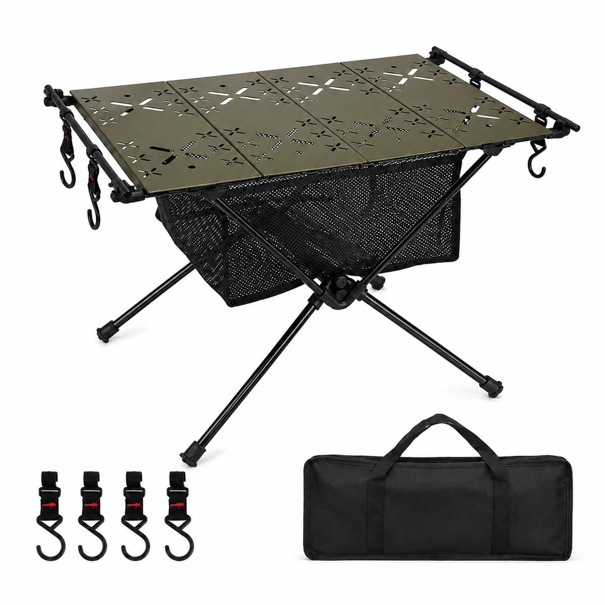 Omgoods - Opvouwbare Campingtafel met Aluminium Blad