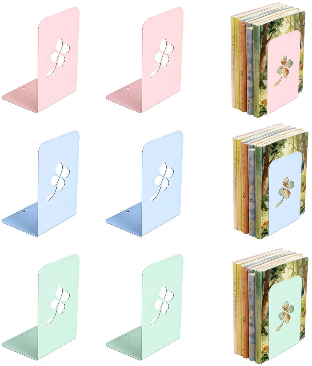 Omgoods - Set van 3 Kindvriendelijke Boekenclips met Geluksklavertje