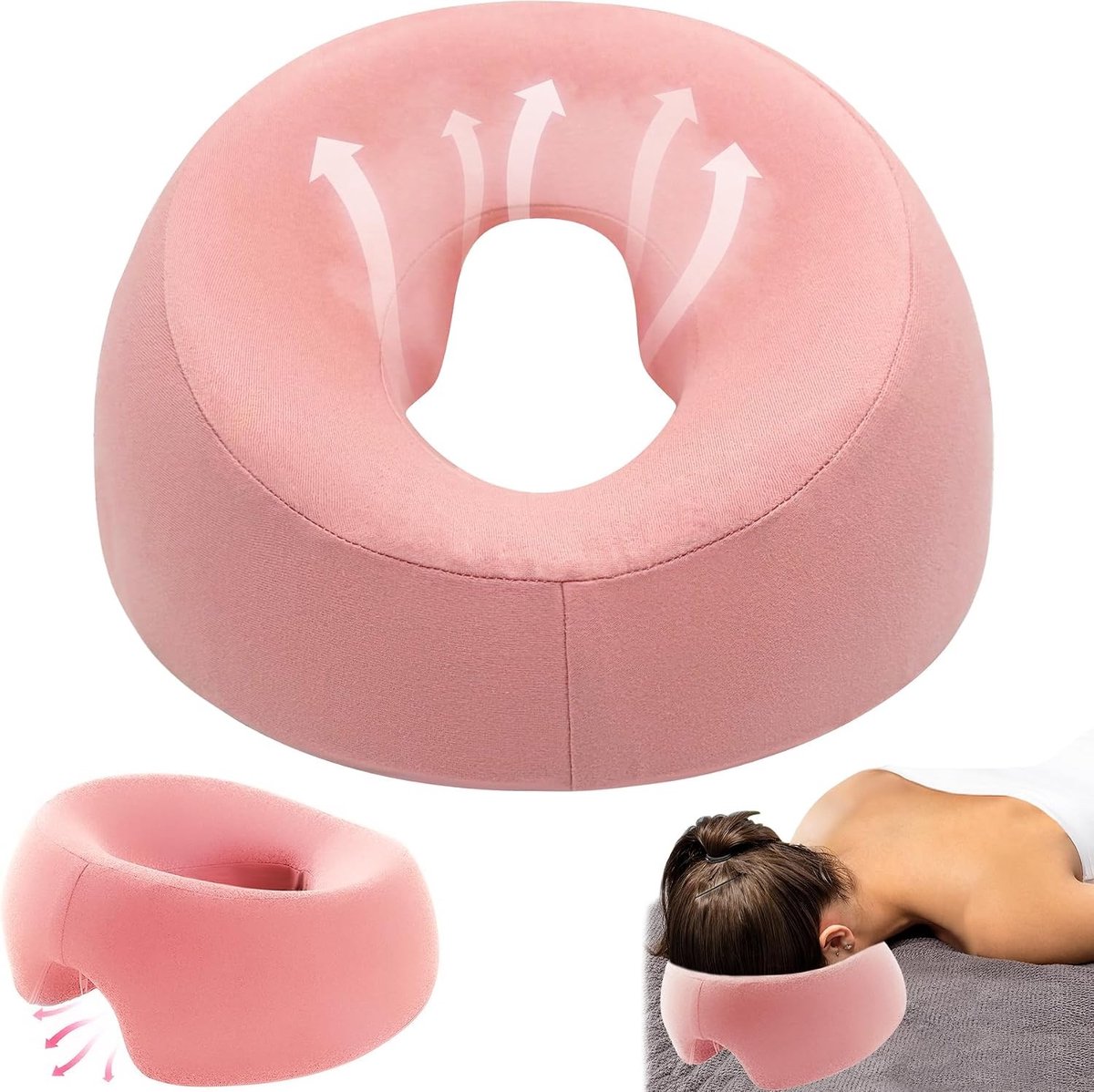 Gezichtsmassage Kussen voor Spa en Schoonheidssalon, Ergonomisch Hoofdkussen met Uitholling, Ontspannend Kussen voor Thuisgebruik en Professionele Behandelingen