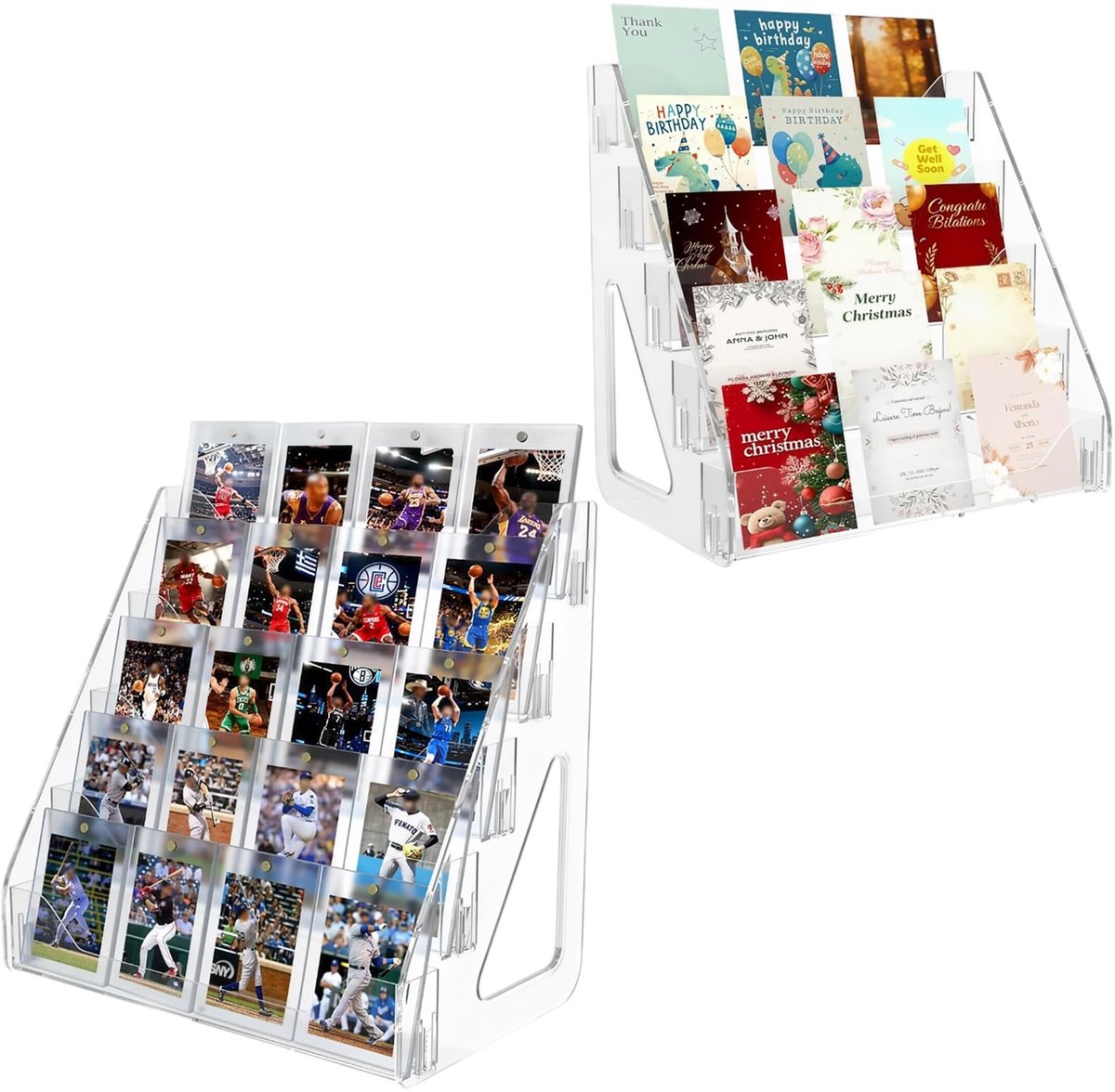 Omgoods - Kaartenstandaard, 5 Laags Opbergstandaard voor Postkaarten en Stickers