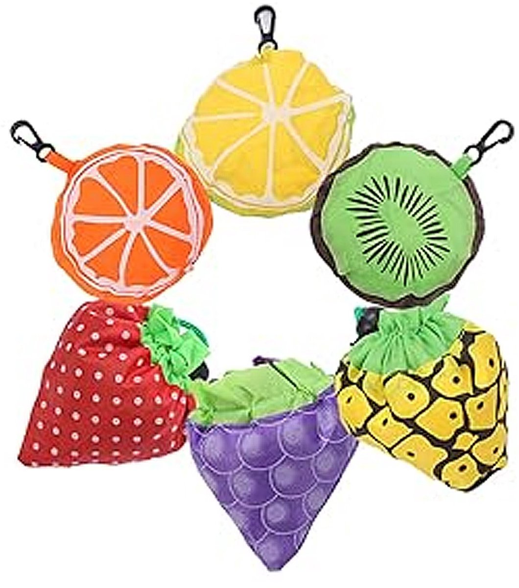 Omgoods - Set van 6 Vouwbare Shopping Bags voor Groenten en Fruit