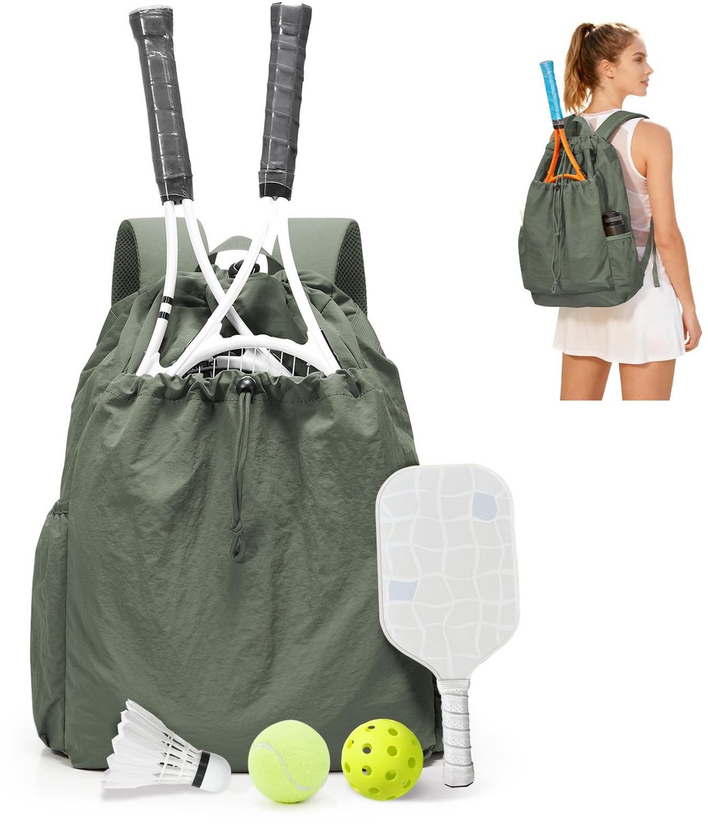 Omgoods - Tennis Rugzak met Groot Opbergvak en Waterfleshouder