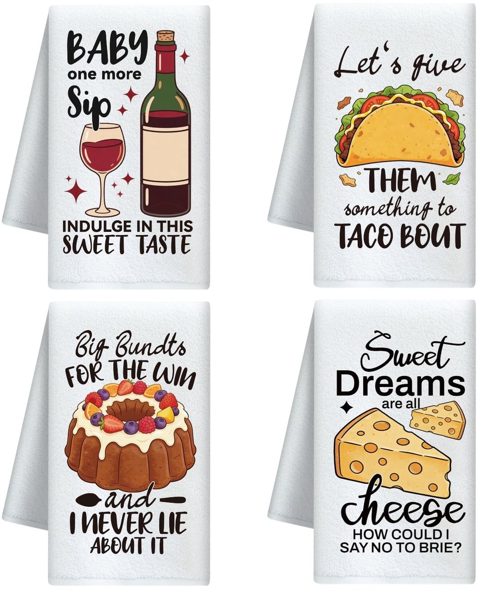 Omgoods - Set van 4 Unieke Microvezel Theedoeken voor de Keuken