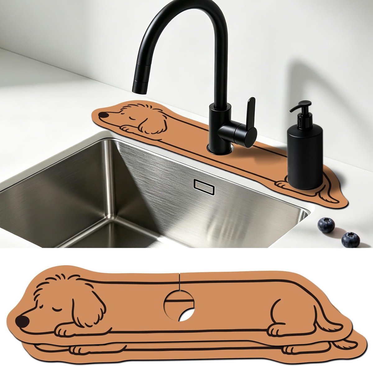 Omgoods - Spatbescherming in Hondenvorm, 2 Stuks, 60 x 14 cm