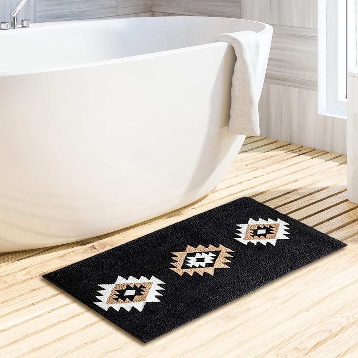 Omgoods - Boho Badmat van Microfiber, Ritschtbestendig en Machinewasbaar