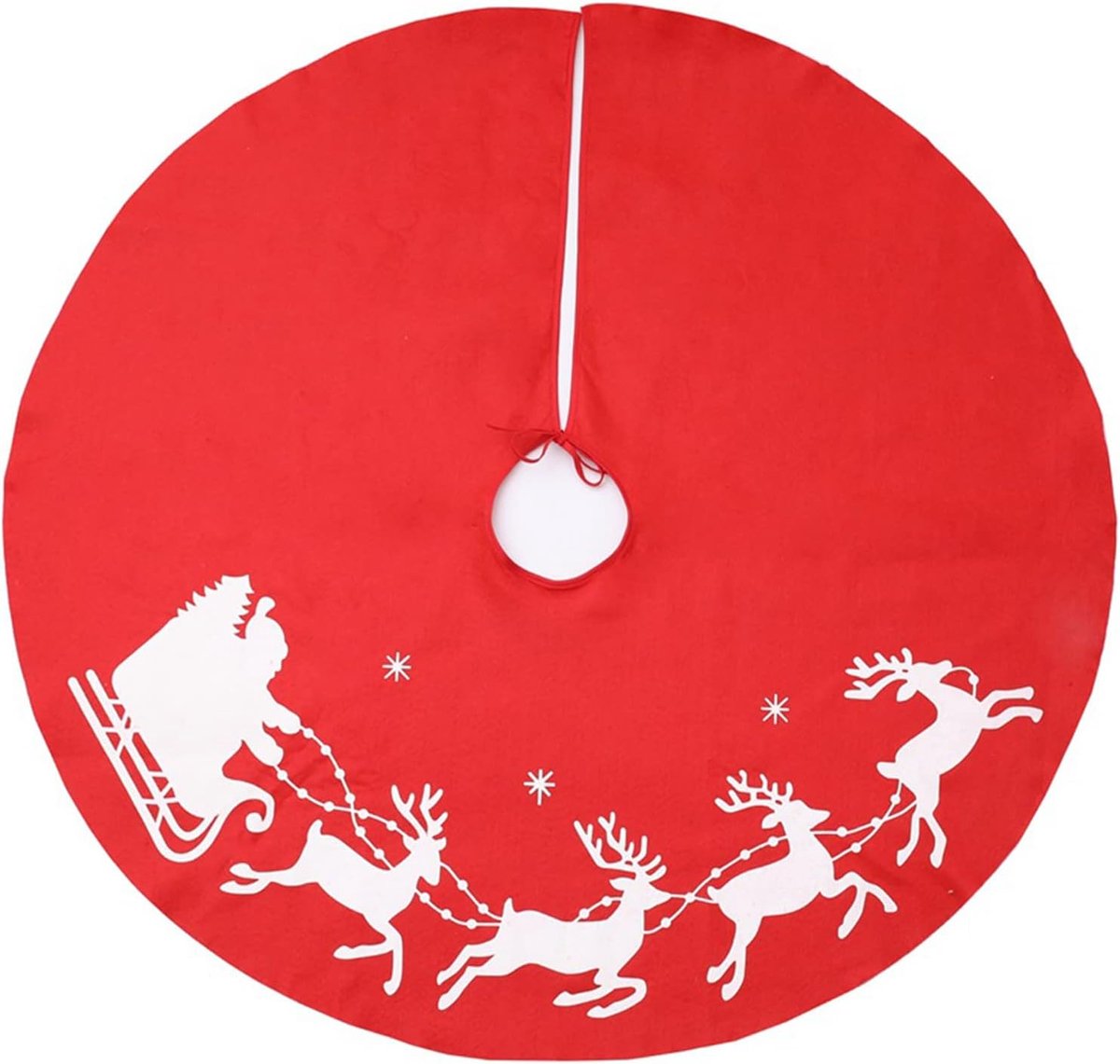 SnelShoppen - Kerstboomrok, Kerstboomdeken, Faux Bont Boomdeken, Rond 100 cm, Decoratieve Bedekking voor Kerstboomstand, Feestelijke Tapijt voor Thuis