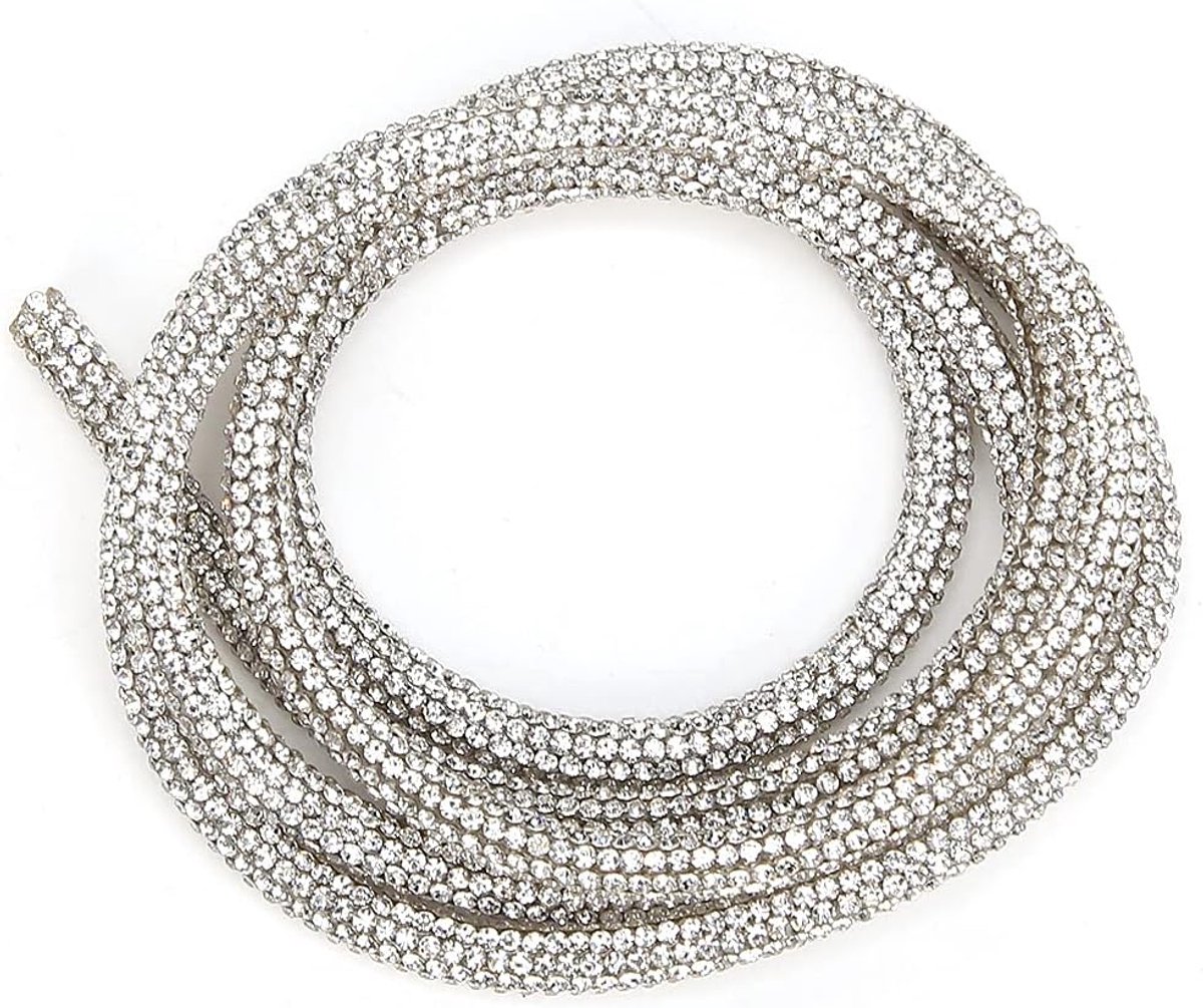 SnelShoppen - Rhinestone Tube Touw, Rijg Rhinestone Tube Lint voor DIY Strikken, Haarbanden, Linten, Bruidsjurk Accessoires, Wit, 6 Stijlen