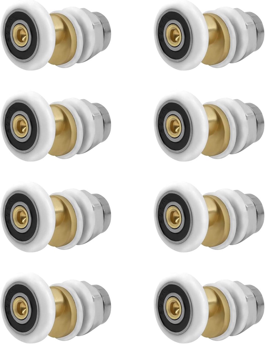 SnelShoppen - Douchedeur Wielen 25mm Douchecabine Accessoires Glijdende Deur Rollen Vervangonderdelen Boven en Onder 8 Stuks