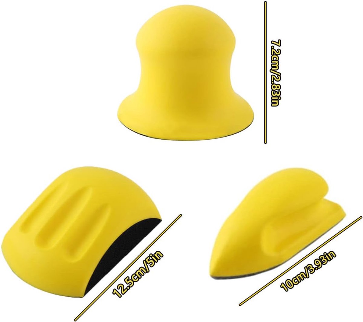 Handschuurblok 3-pack - Velcro schuurpads - Comfortabele handgreep - Ideaal voor polijsten - ShopVlot