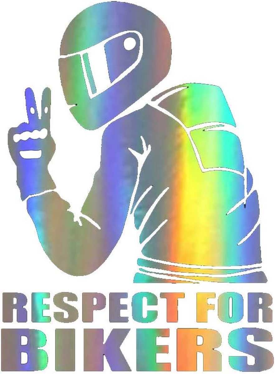 SnelShoppen - Car Stickers 3D Respect voor Fietsers, Waterdicht, Reflecterend, Biker, Motor, Auto Sticker, Regenboogkleur, Universeel Geschikt voor Al