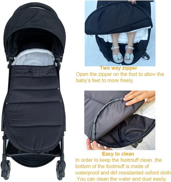SnelShoppen - Universele Buggy Voetenzak voor Babyzen YOYO/YOYO2, Stokke YOYO3 & Bugaboo, Wind- en Koubestendig Materiaal, Eenvoudig Schoon te Maken ( — afbeelding 2
