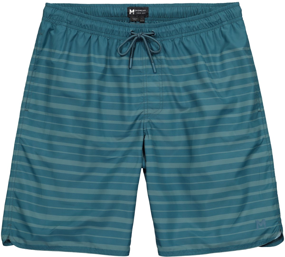 Men Plus - Heren - Men+ zwemshort buikfit streep elastische tailleband tot 8XL - Petrol - Maat 8XL