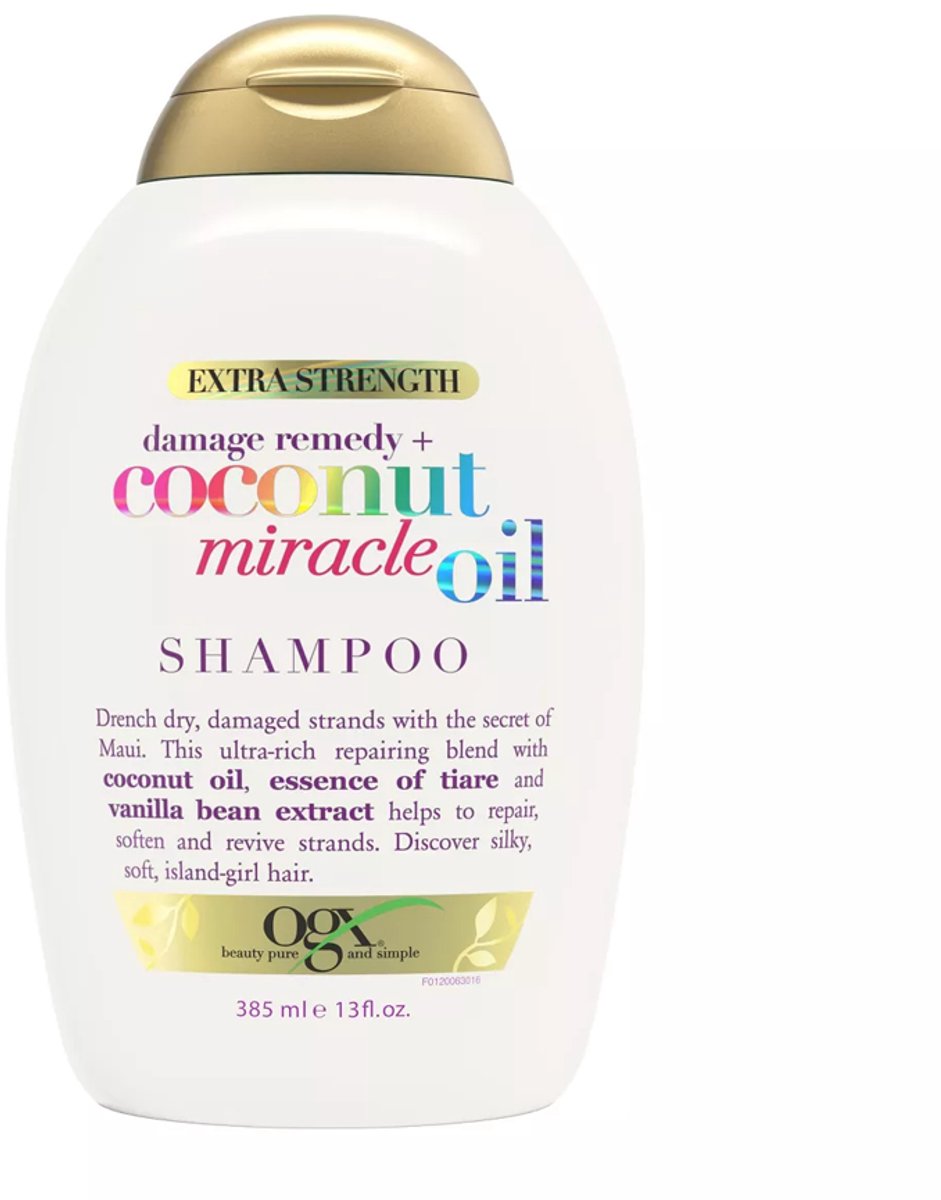 Ogx kokosnoot wonderolie - regenererende shampoo - kokosolie, 385 ml