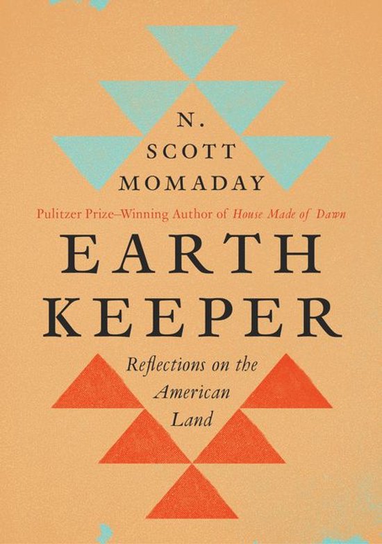 Couverture de livre avec le texte 'EARTH KEEPER Reflections on the American Land' et des motifs géométriques.