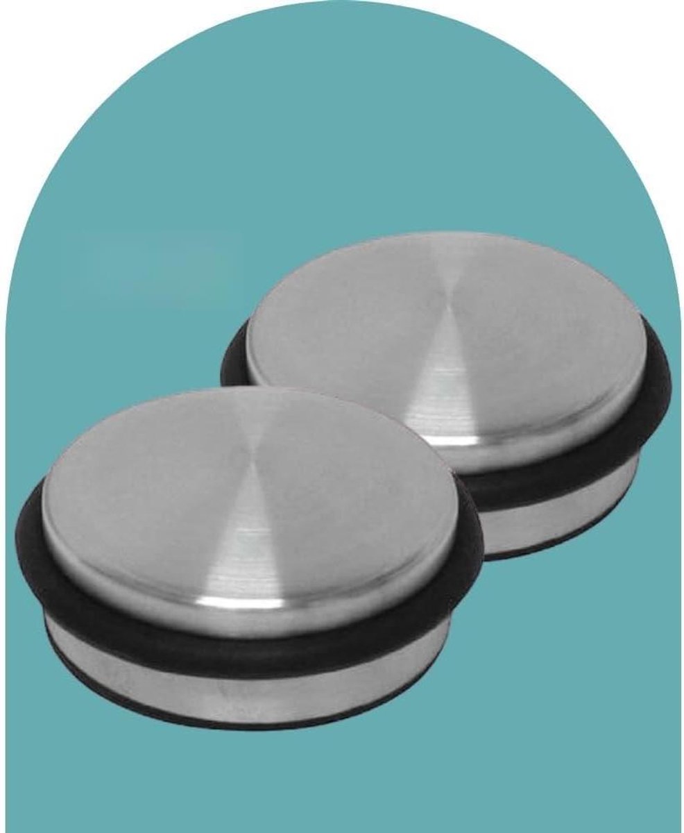 Deurstop - Deurstopper Deurbuffer - Deur Vastzetten - Antislip Rubber - 105cm - Zilver