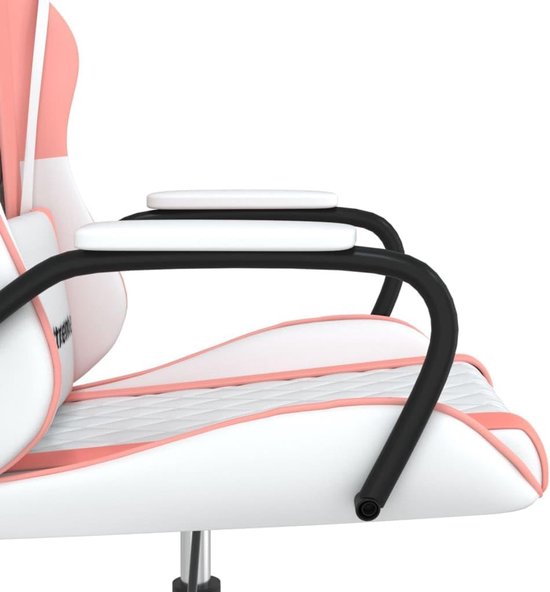 Gaming Stoel - Speelstoel TV Stoel - Comfortabel Gamen - Met Massagefunctie - Verstelbare Hoogte - Wit Roze — afbeelding 3