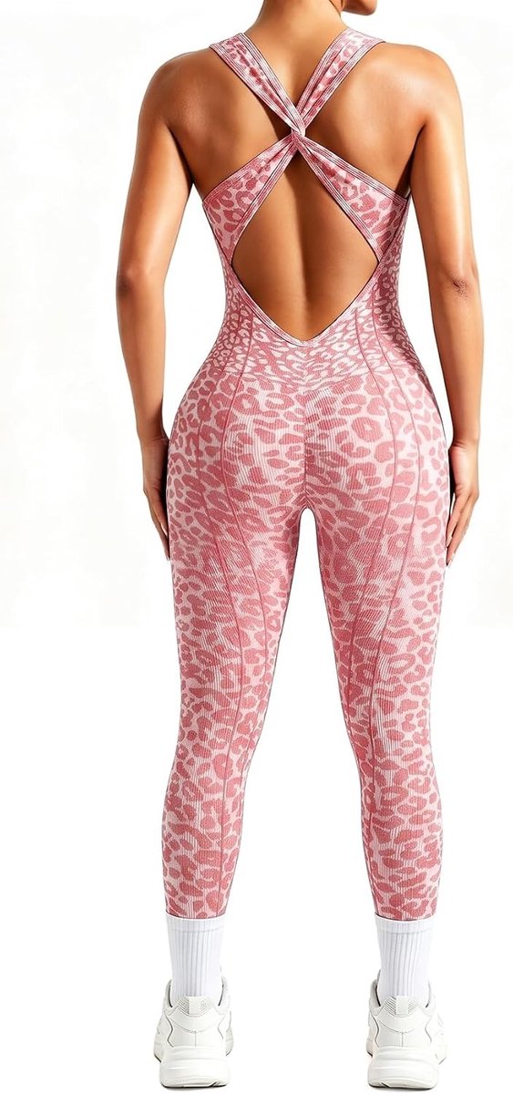 Dames Backless Naadloze Jumpsuit met Lange Push Up Effect voor Fitness en Yoga, Ideaal voor Casual Sportoutfits