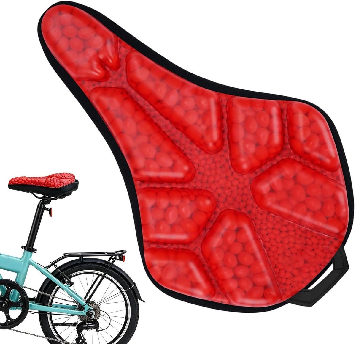 Fietszitkussen - Fietsstoel Kussen - Comfortabel Fietsen - Schokabsorberende EVA - 28.5 x 18.5 cm - Rood