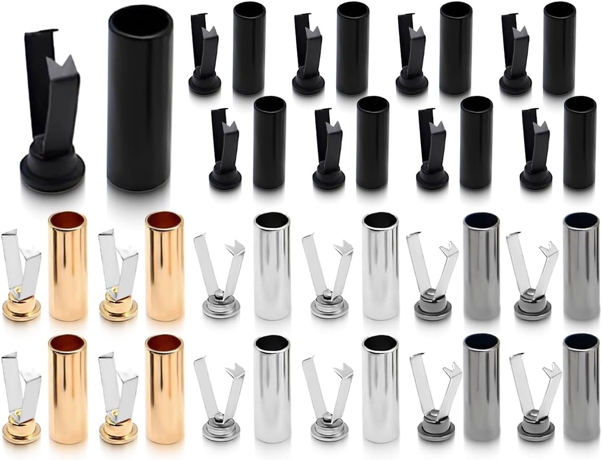 SnelShoppen - 20 Paar Kordelstopper, Metalen Kordelstoppers, Koordsluiting, Eindstukken, Lacing Head, Sluitcaps, Veters, Schoenaccessoires (4 Kleuren)