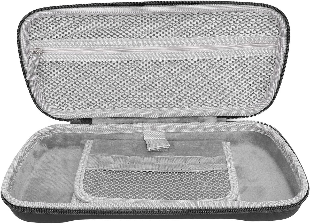Harde draagtas voor ROG Ally X 2024 - zwarte opbergtas - met kaartopslag en vakken - ideaal voor console en accessoires - ShopVlot