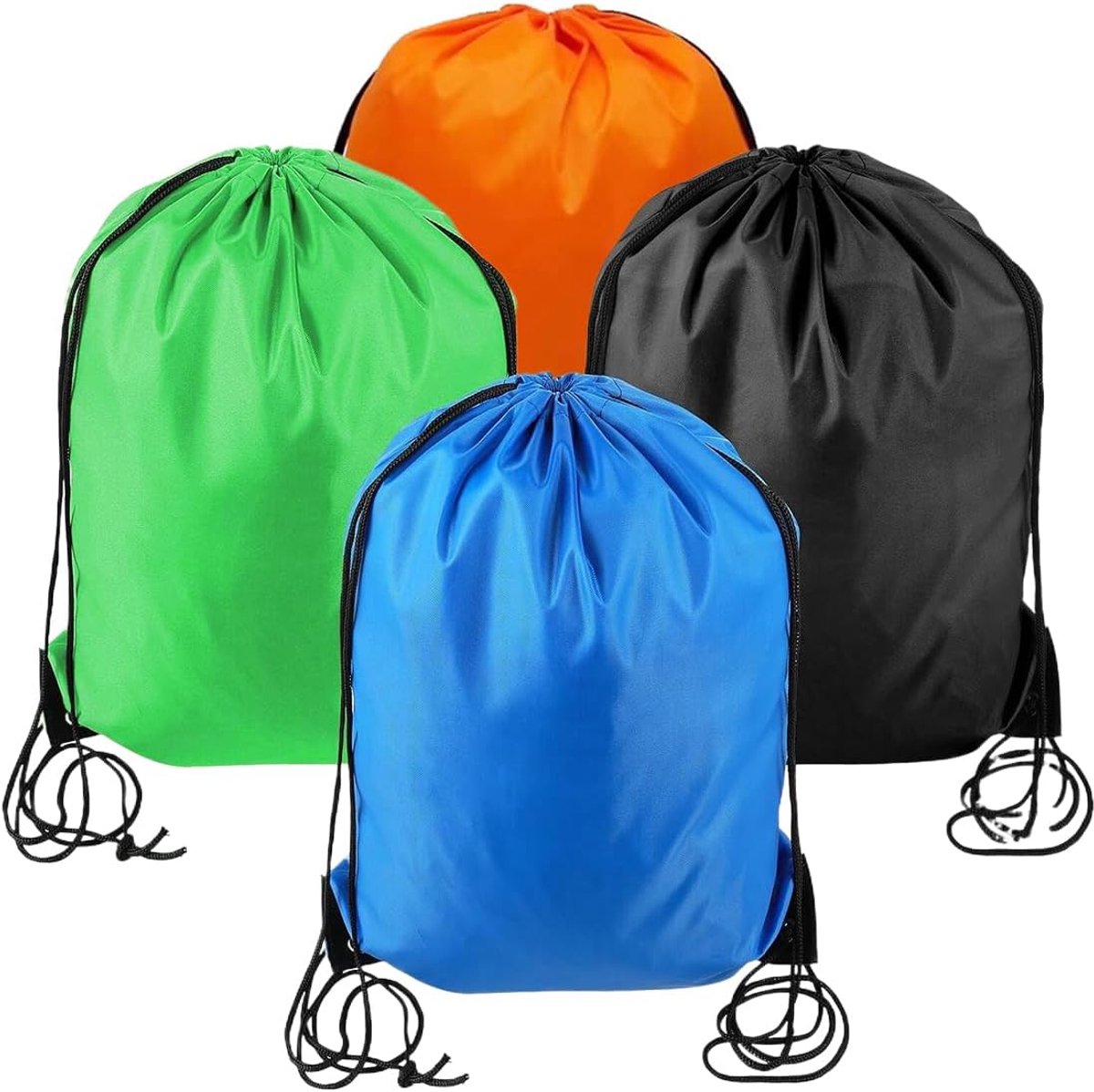 SnelShoppen - Waterdichte Sporttas - Set van 4 - Gymtas, Kleuterschool, Reis, Rugzak, Schoenentas, Sporttas voor Kinderen en Volwassenen, Eco-vriendel