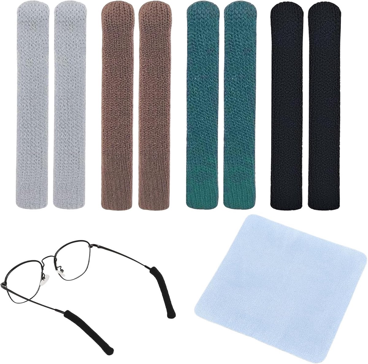 Knitting Ear Pads for Glasses, Soft Glasses Pillows, Suitable for Myopia, Sunglasses, Age Farsightedness, Blue Glasses - ShopVlot