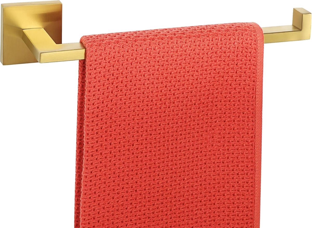 SnelShoppen - Handdoekrek 25 cm - Gouden Handdoekhouder van 304 RVS - Robuust, Corrosiebestendig, Ruimtebesparend voor Badkamer, Keuken en Toilet