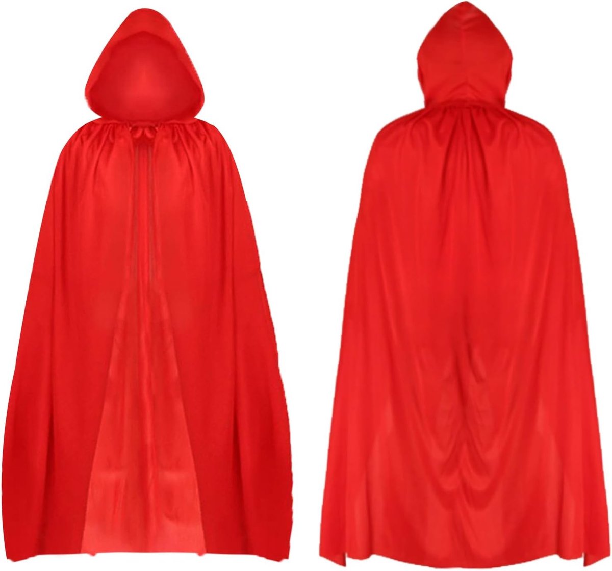 Rode mantel met capuchon voor Halloween, middeleeuws kostuum, gothic cape, vampier outfit, duivels kostuum, heksenkleding en cosplay feestkleding