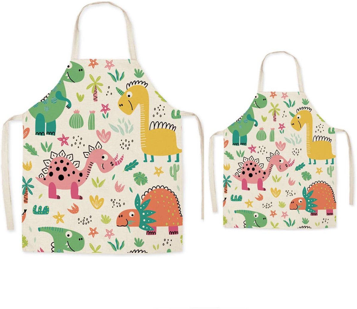 Omgoods - Set van 2 Matching Kinderen en Volwassen Schorten met Print