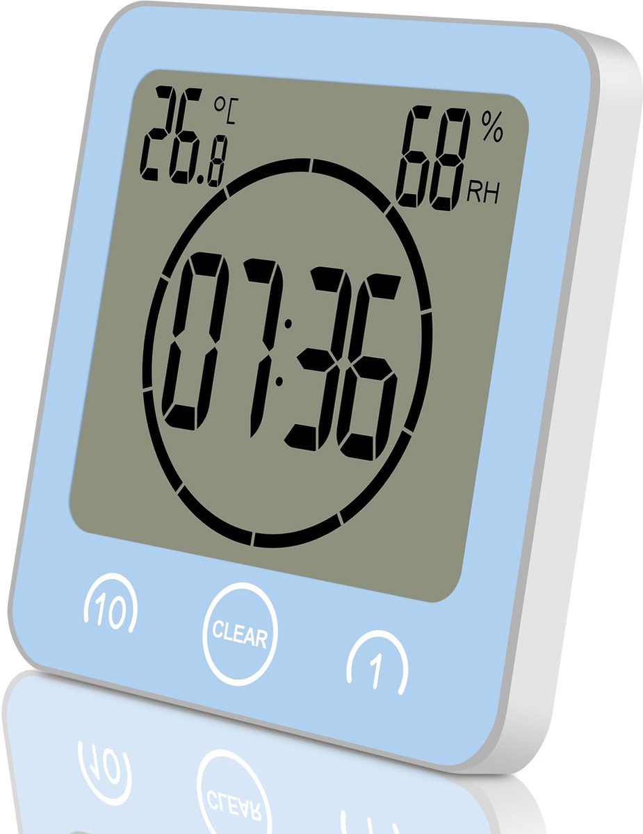 Omgoods - Digitale Waterdichte Badkamerklok met Thermometer en Timer
