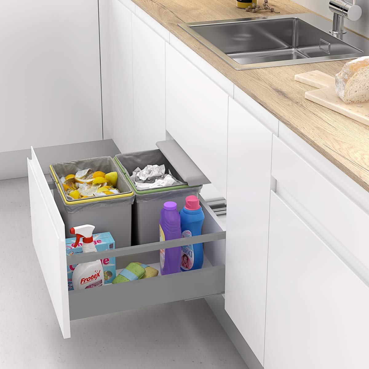 Omgoods - Afval- en Recyclingcontainer met Automatische Deksel