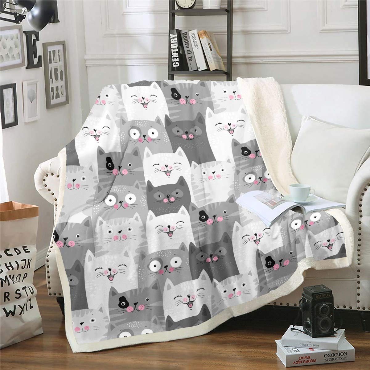 Omgoods - Cartoon Dierenprint Fleece Dekentje voor Kinderen