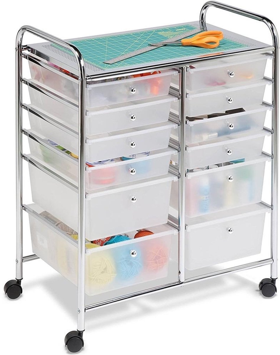 Omgoods - Praktische Opbergwagen met 12 Uittrekbare Lades