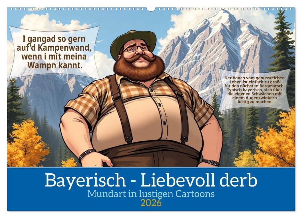 Omgoods - Wandkalender Bayerische Mundart 2026